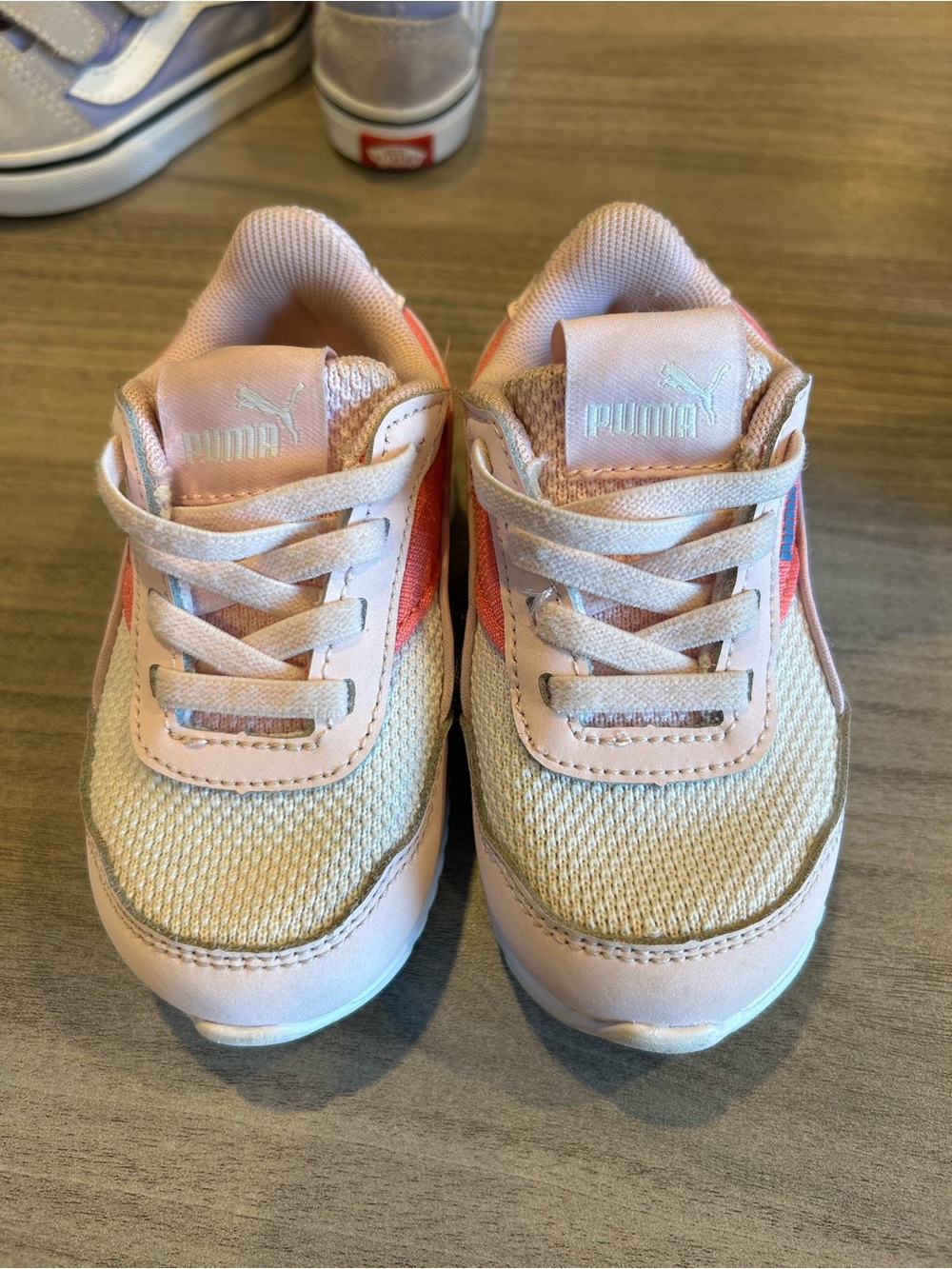 Puma Kids Pink and Coral Mesh Sneakers